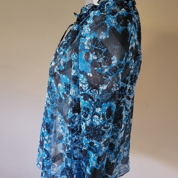 Anthropologie sheer printer peasant blouse size medium. - Picture 3 of 12